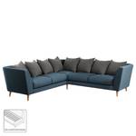 Canapé d’angle Charlwood Microfibre - Bleu-gris