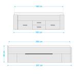 Bed Scala met 6 lades Eikenhouten Wotan look - 160 x 200cm