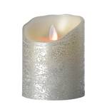LED-Kerze Flame I Echtwachs - Silber - Höhe: 10 cm