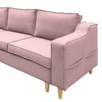 Ecksofa Osorio Mit Schlaffunktion - Webstoff - Mauve - Ottomane davorstehend links