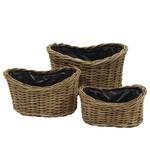 Pflanzkorb Kobo (3-teilig) Rattan - Braun