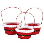 Manden Santa (set van 3) Vilt/wilgenhout - rood/wit