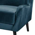 Fauteuil bergère Bellara Velours - Bleu jean - Sans repose-pieds