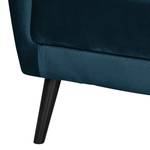 Fauteuil bergère Bellara Velours - Bleu jean - Sans repose-pieds