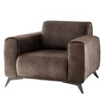 Fauteuil Jandira Antieke leerlook - Donkerbruin