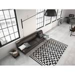 Laagpolig vloerkleed Now kunstvezels - Wit/zwart - 120 x 170 cm