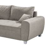 Ecksofa Andresito Strukturstoff - Schlamm - Ottomane davorstehend links - Ohne Hocker