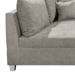 Ecksofa Andresito Strukturstoff - Schlamm - Ottomane davorstehend links - Ohne Hocker