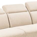 Ecksofa Verlaine Strukturstoff - Creme - Longchair davorstehend rechts