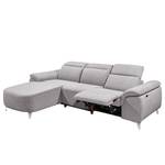 Ecksofa Verlaine Strukturstoff - Grau - Longchair davorstehend links