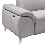 Ecksofa Verlaine Strukturstoff - Grau - Longchair davorstehend rechts