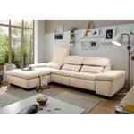 Ecksofa Madeley Strukturstoff - Creme - Longchair davorstehend links