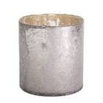 Windlicht Zylinder Ice II Glas - Silber