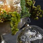 LED-kerstbal Merry Christmas glas - transparant