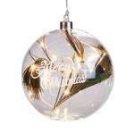 LED-Baumkugel Merry Christmas Glas - Transparent