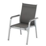 Stapelfauteuil Basic Plus aluminium/geweven stof - zilverkleurig/antracietkleurig