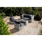 Loungeset Costa (4-teilig) Polyrattan / Webstoff  - Anthrazit / Grau