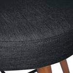 Hocker Clam (2er-Set) Webstoff / Buche teilmassiv - Stoff Falo: Anthrazit - Braun