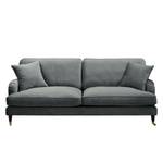 3-Sitzer Sofa Bethania mit Rollen Samt - Grau