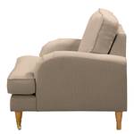 Fauteuil Bethania met rollen Geweven stof Polia: Cappuccino