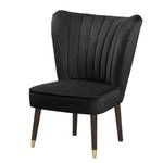 Fauteuil Sunlands fluweel - Zwart