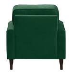 Fauteuil Bethania met rollen Velours Pauno: Donkergroen