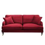 2-Sitzer Sofa Bethania mit Rollen Samt Pauno: Rot