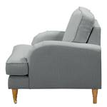 Fauteuil Bethania met rollen Geweven stof Polia: Platinakleurig