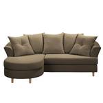 Ecksofa Pavones Webstoff - Schlamm - Longchair davorstehend links