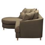 Ecksofa Pavones Webstoff - Schlamm - Longchair davorstehend links