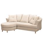 Ecksofa Pavones Webstoff - Creme - Longchair davorstehend links