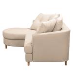 Ecksofa Pavones Webstoff - Creme - Longchair davorstehend links