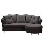 Ecksofa Pavones Webstoff - Anthrazit - Longchair davorstehend rechts