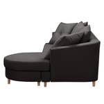 Ecksofa Pavones Webstoff - Anthrazit - Longchair davorstehend rechts