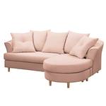 Ecksofa Pavones Webstoff - Pastellapricot - Longchair davorstehend rechts