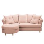 Ecksofa Pavones Webstoff - Pastellapricot - Longchair davorstehend links