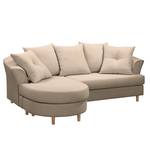 Ecksofa Pavones Webstoff - Cappuccino - Longchair davorstehend links