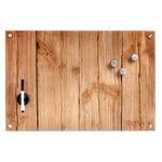 Memoboard Wood Sicherheitsglas / Edelstahl - Holz-Optik - 60 x 40 cm