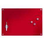 Memoboard Caldera Sicherheitsglas / Edelstahl - Rot - 60 x 40 cm
