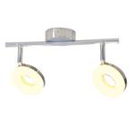 LED-plafondlamp Comercial Melkglas/roestvrij staal - 2 lichtbronnen - Aantal lichtbronnen: 2
