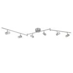 LED-plafondlamp Malaga Melkglas/roestvrij staal - 6 lichtbronnen - Aantal lichtbronnen: 6