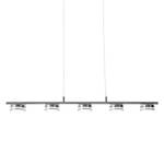 LED-hanglamp Beam II Plexiglas/roestvrij staal - 5 lichtbronnen