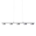 LED-hanglamp Beam II Plexiglas/roestvrij staal - 5 lichtbronnen