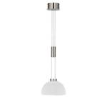 LED-Pendelleuchte Avignon I Milchglas / Eisen - 1-flammig - Matt Silber