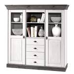 Highboard Bergen massief grenenhout - Wit grenenhout/grijs grenenhout