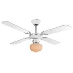 Deckenventilator Sargantana Milchglas / Eisen - 1-flammig