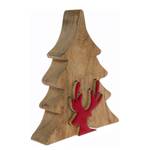 Sapin déco Oksbol Manguier massif - Marron / Rouge - Hauteur : 23 cm