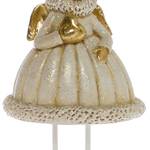 Dekofigur Winterkinder (2-teilig) Polyresin - Creme / Gold