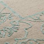Wollteppich Kayla Kelim Border Textil - Meeresgrün - Meeresgrün