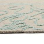 Wollen vloerkleed Kayla Kelim Border Textiel - zeegroen - Zeegroen